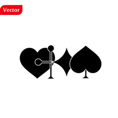Card suits isolated on white. Vector black and red playing card suits spade, diamond, heart and pike.