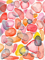 Colorful background. Abstract hand painted on paper watercolor texture. Decorative chaotic texture for design. Handmade overlay backdrop. Bright artistic painting.