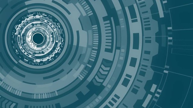 Abstract spinning futuristic technology circle background wallpaper animation loop footage
