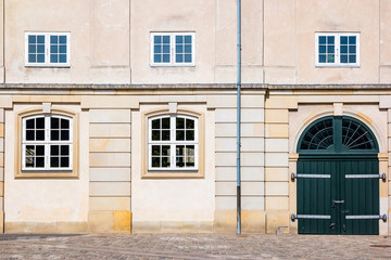 Fototapeta na wymiar Exterior architecture. Facade of building in Copenhagen