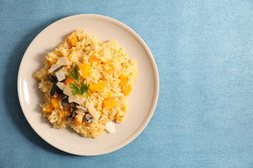 pumpkin risotto with cream, pumpkin and parmesan