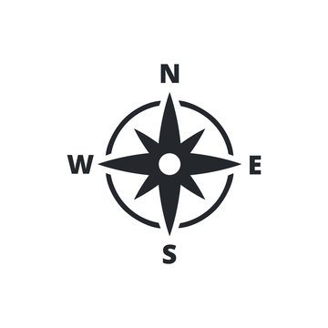 Compass Line Icon Vector Illustration. Isolated flat compass. Topography or sea navigation concept. Wind rose.