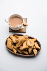 Namakpare or Salty Shakarpara/shakarpare or namkeen Shankarpali, popular diwali food or tea-time snack from Gujarat, India