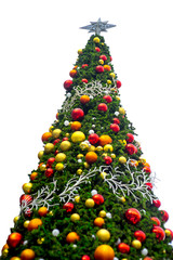 christmas tree with balls and gifts