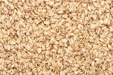 top view of raw pressed organic oats