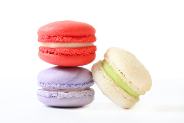 macaroon cakes on a white background.