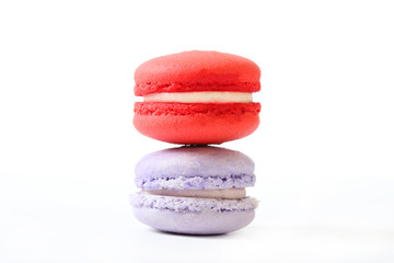 macaroon cakes on a white background.