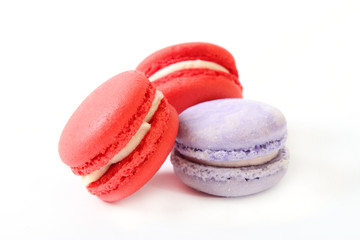 macaroon cakes on a white background.