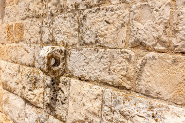 Typical farmhouse wall with attack for quadruped