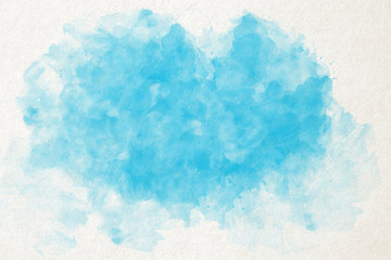 Blue watercolor texture on ivory paper