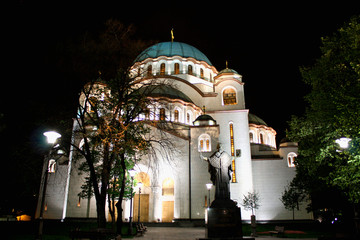 St Sava church in Belgrade during night scene - Serbia