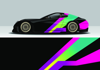 modern colorful abstract car wrap design