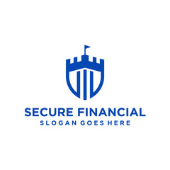 shield financial logo graph design vector 