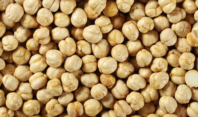 Chickpeas background and texture, top view