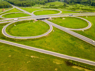 Top view of green roundabout