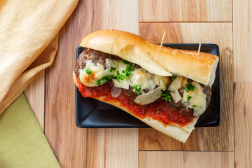 Meatball Parmesan Hero Sandwich