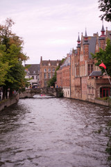 Traditional buildings around the canal in Bruges, Belgium
