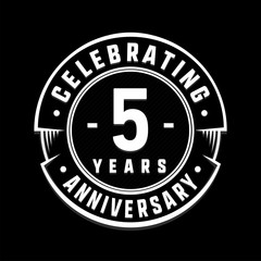 Fototapeta premium Celebrating 5th years anniversary logo design. Five years logotype. Vector and illustration.