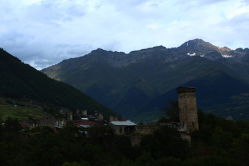 Fototapeta na wymiar Georgia, Ushguli, village in the mountains