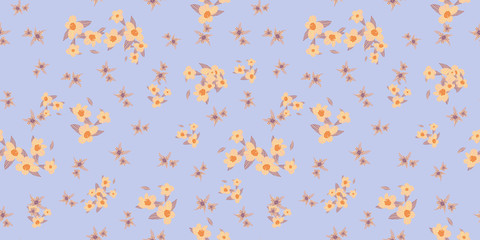 Vector pattern elementary usual fantasy flowers Colorful paisley wallpaper. Print design vector illustration.