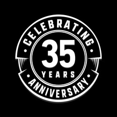 Celebrating 35th years anniversary logo design. Thirty-five years logotype. Vector and illustration.