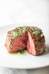 inside face of cutted beef fillet mignon