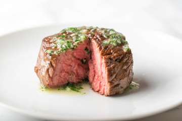 inside face of cutted beef fillet mignon