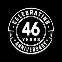 Celebrating 46th years anniversary logo design. Forty-six years logotype. Vector and illustration.