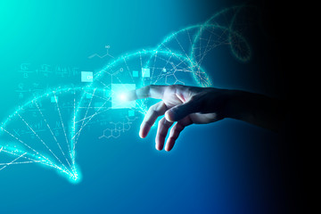 dito, mano, scienza, dna, genetica