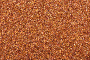 top view of raw organic red quinoa