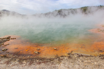Champagne Pool in Wai-o-tapu an active geothermal area, New Zealand