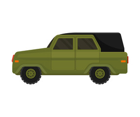Military jeep. Vector illustration on a white background.