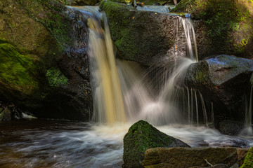 Waterfall in the forest, Padley gorge.