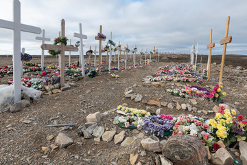High Arctic Cemetery on Victoria Island, Canada