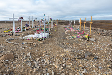 High Arctic Cemetery on Victoria Island, Canada