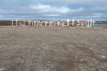 High Arctic Cemetery on Victoria Island, Canada
