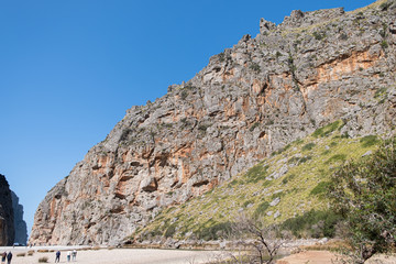 Torrent de Pareis, maravilla natural en Sá Calobra. Isla de Mallorca. Islas Baleares. España.