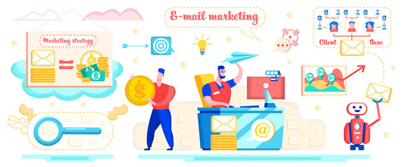 E-mail Marketing Strategy Flat Vector Concept