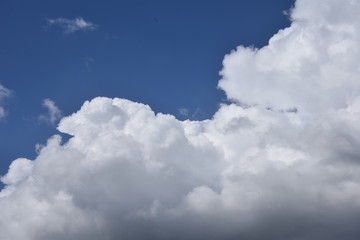 The blue sky and white clouds in September.