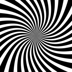 Black and white abstract spiral background. Vector illustration.
