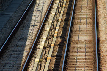 Geleise einer U-Bahn