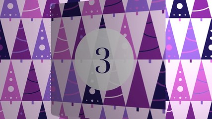 Christmas Advent Calendar Window Reveals to Green Screen. 24 Illustrated Windows Animate Open to Chroma Green.