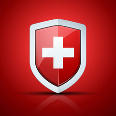 Swiss or Medical Shield protection sign illustration