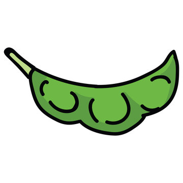 Cute edamame japanese snack illustration. Hand drawn soy bean food clipart. 