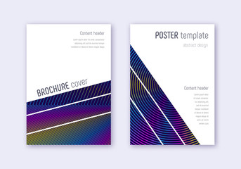 Geometric cover design template set. Rainbow abstr