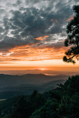 Sunset over the mountain