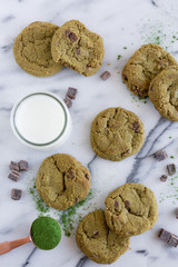 Kale Chocolate Chip Cookies with Milk