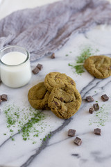 Kale Chocolate Chip Cookies with Milk