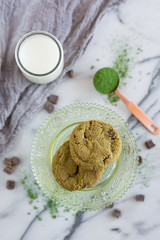 Kale Chocolate Chip Cookies with Milk