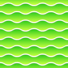 Green geometric flow waves vector seamless pattern